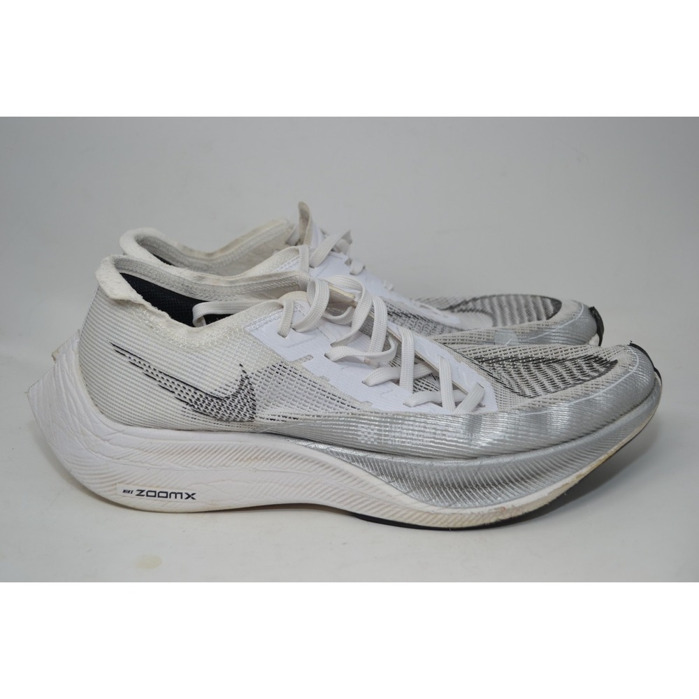Nike ZoomX Vaporfly NEXT% 2 White Metallic Silver CU4111-100 Running Mens Sz 12